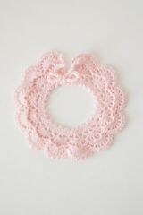 Pembe Vintage Örgü Yakalık Çif Katlı