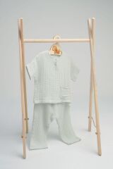 Organik Muslin Çocuk Alt Üst Takım Mint
